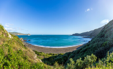 Fototapeta na wymiar View of Breaker Bay in Wellington, New Zealand