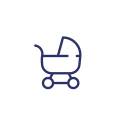baby stroller, pram line icon