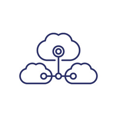 Cloud services, saas line icon