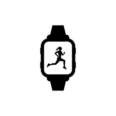 Fitness running tracking smartwatch icon isolated on white background