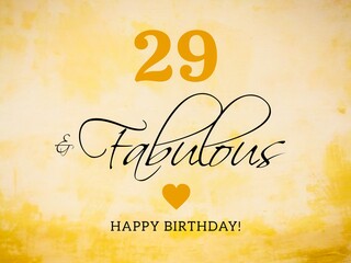 29th birthday card wishes illustration