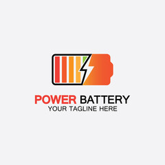 Power Battery Logo icon vector illustration Design Template.Battery Charging vector icon.Battery power and flash lightning bolt logo