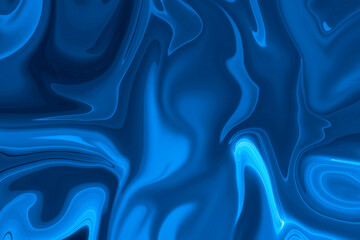 Abstract blue wave fluid texture background. Blue liquify background. Fluid shapes composition.