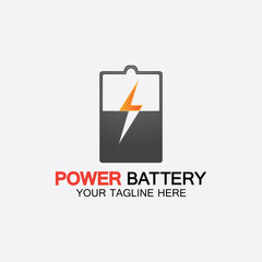 Power Battery Logo icon vector illustration Design Template.Battery Charging vector icon.Battery power and flash lightning bolt logo