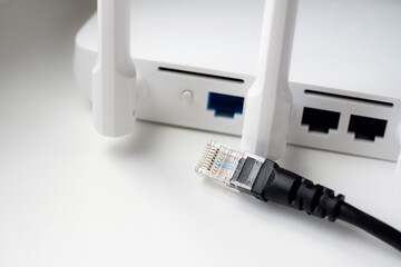 ethernet cable and the router
