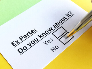 Obraz premium Questionnaire about family law