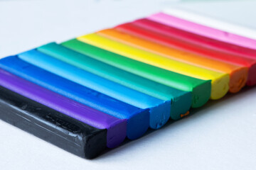 A set of colorful plasticine, modeling clay isolated on white background. Plasticine for children...