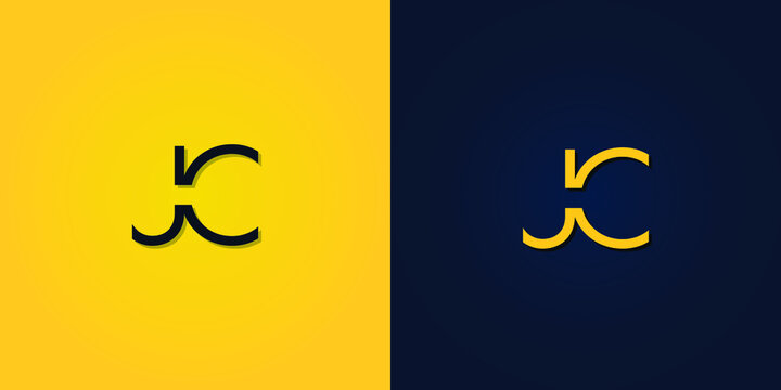 Minimalist Abstract Initial letter JC logo. This logo incorporate with abstract letter in the creative way.It will be suitable for which company or brand name start those initial.