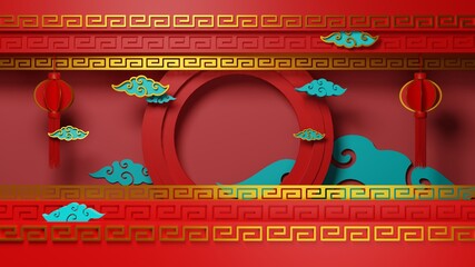 china abstract background 3D render