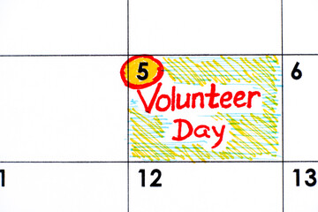 Reminder Volunteer Day in calendar.