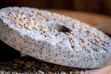 Stones for grinding grain flour.