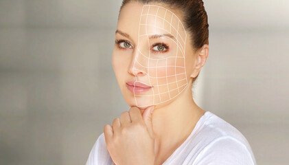 Concept of rejuvenation.Volume lifting.Injectable Hyaluronic Acid,Laser Therapy