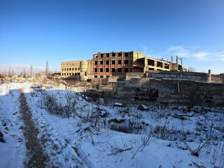 Abandoned construction site of Hospital. Built as a center for radiation and burn injuries after the Chernobyl disaster.Abandoned at 1991,during Ukrainian undependence crisis. Kiev Region,Ukraine