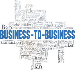 B2B - Business to business vector illustration word cloud isolated on a white background.