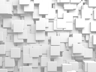 White cubes structure. Abstract futuristic background.