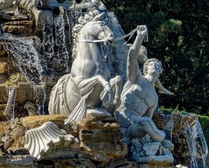 Neptune Well and Fountain Schoenbrunn Vienna