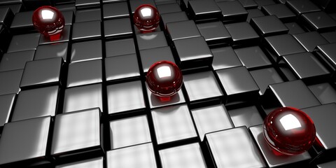 Dark silver cubes. Abstract metallic background. Modern design