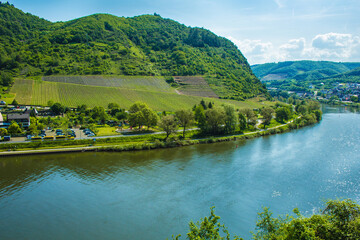 Fototapeta na wymiar Cochem. A small picturesque town at Moselle river in Rhineland-Palatinate, Germany.