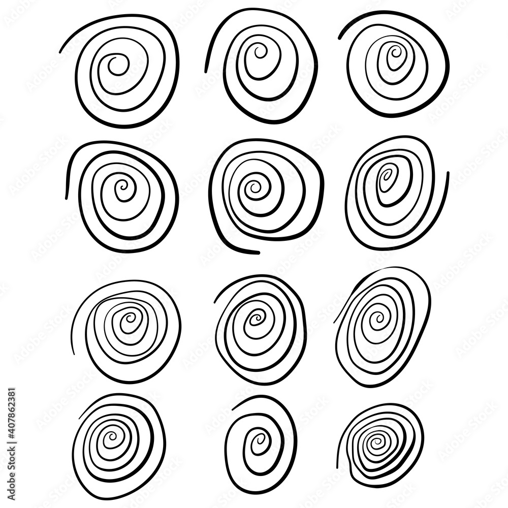 Poster spiral set. coil vector set.