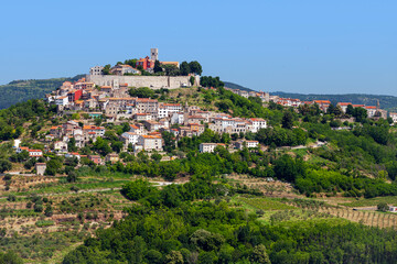 View of Motovun town in Croatia
