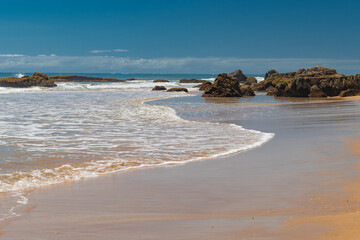 Fototapeta na wymiar Trancoso Beach with Blue Sky, Porto Seguro - Bahia