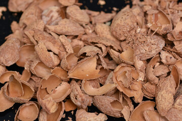 a bunch of fried almond shells