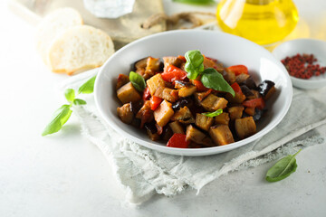 Traditional homemade caponata or vegetable ragout