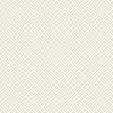 Seamless geometric ornament in brown color on white background.