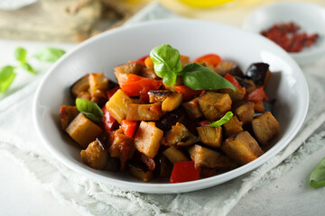 Traditional homemade caponata or vegetable ragout