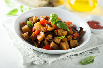 Traditional homemade caponata or vegetable ragout