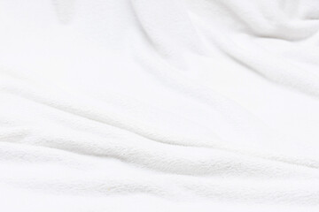 White crumpled blanket, top view