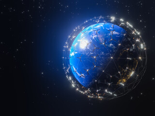3D rendering of Planet Earth - broadband internet system to meet the needs of consumers © John Nzoka/Wirestock