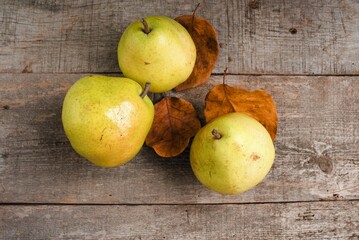 pear on a wooden background