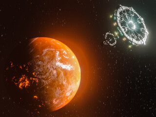 3D rendering of Planet Mars - broadband internet system to meet the needs of consumers © John Nzoka/Wirestock
