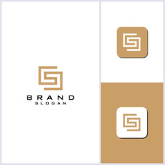 CS letter combine logo designs vector template