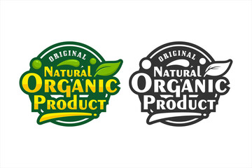 Natural organic product design premium logo