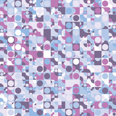Abstract geometric seamless vector pattern in purple tones. Mosaic surface print design for fabrics, stationery, scrapbook paper, gift wrap, home decor, wallpaper, textiles, backgrounds, and packaging