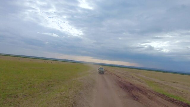 View From Back Of The Safari Jeep At Masai Mara Kenya