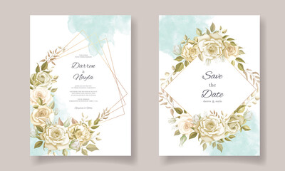 Romantic wedding invitation card template