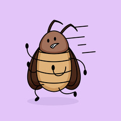 Cute cockroach animal mascot logo design