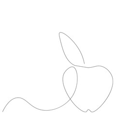 Apple on white background, vector illustration