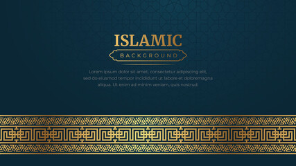 Islamic Arabic Golden Ornament Border Arabesque Pattern Luxury Background