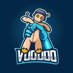 voodoo doll mascot logo design vector