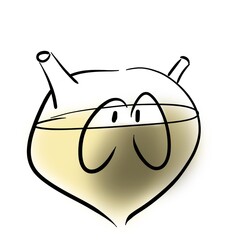 Full bladder with frightened eyes