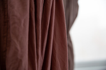 Dark pink pleated cotton
