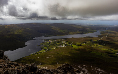 Overlooking Dunlewey from Errigal mountain, County Donegal, Ireland, The Wild Atlantic Way