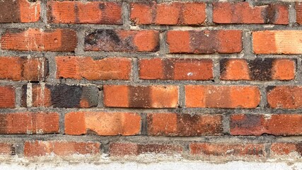 빨간 벽돌의 배경, 오래된 벽돌 텍스쳐