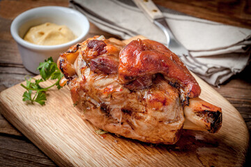 Roast pork knuckle.