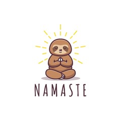 Cute sloth yoga pose namaste © boex