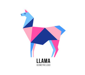 Llama. Geometric illustration in polygonal style